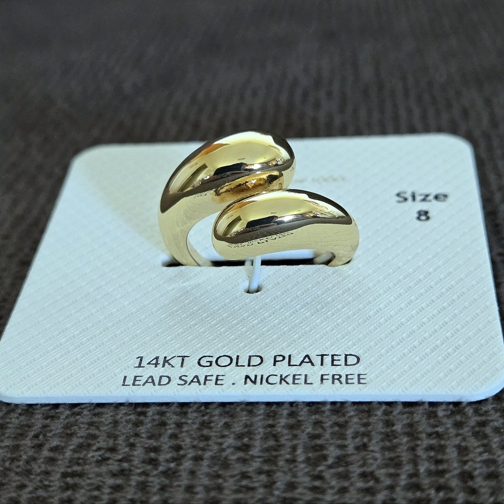 House🏠 of Harlow 1960 Gold💛 Raindrops💧 Bypass Ring💍 - Picture 12 of 15